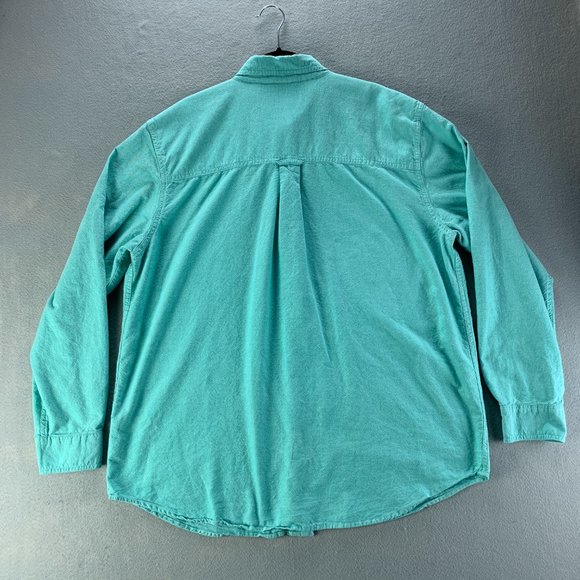 **SOLD**Chaps Mens Shirt Extra Large Teal Oxford Button Down 100% Cotton Pocket - Picture 4 of 11